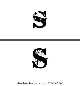 Diseño del logotipo de la letra S con letra pequeña y mayúscula