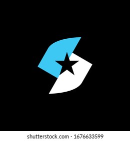 S Letter Logo Design Star Monogram Icon Vector Template. S letter star logo.