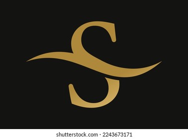 S letter logo design, with swoosh, Vector design concept