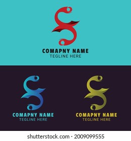 Plantilla de diseño de logotipo de carta S
