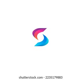S letter logo design template elements. Modern abstract digital alphabet letter logo. Vector illustration. Colorful S logo. 