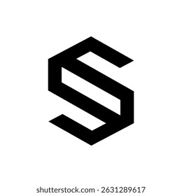 S letter logo design template black and white vector