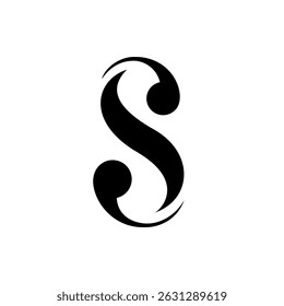 S lettre logo design template noir et blanc Image vectorielle
