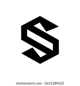 S letter logo design template black and white vector