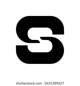 S letter logo design template black and white vector