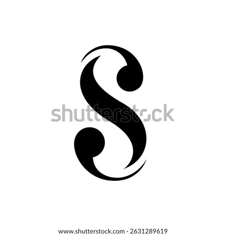 S letter logo design template black and white vector
