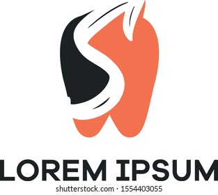 S letter logo design. Letter s in tooth shape vector illustration.