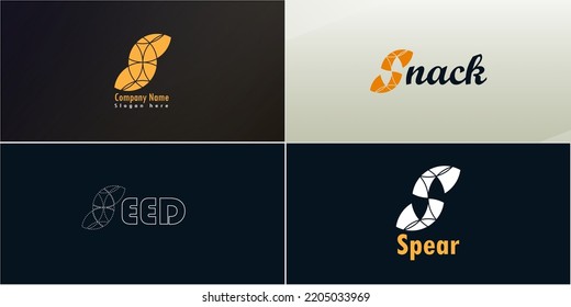 S letter logo design vector template, Snack logo, Seed logo, Spear logo