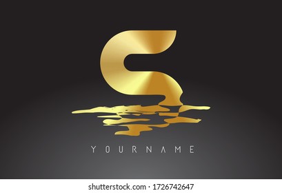 S Letter Logo Design With Water Effect Vector Illustration. Template S For Brand-name Companies.