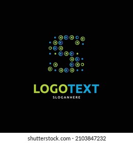 S letter logo, S dotted style logo, colorful S logo
