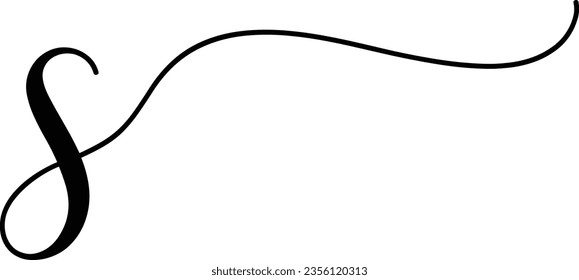 S Letter Logo with Elegant Black Lines Design. Minimalist art shape logo.