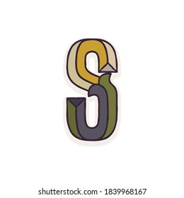 S letter logo faceted with dim colors. You can use it in your corporate identity, retro emblem, heraldry posters, agriculture design, and others. 