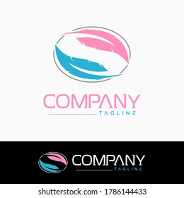 S letter logo . with feather concept