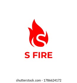S letter logo, fire flames logo design.
