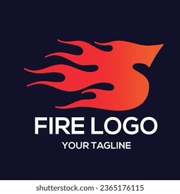 S letter logo, fire flames logo design.