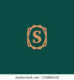 S Letter Logo frame Vector Design 