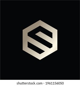 S-Buchstaben-Logo auf Hexagon-Form