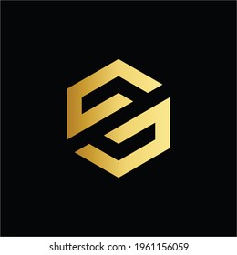 S letter logo in hexagon shape