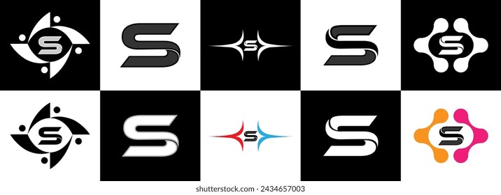 S letter logo, Letter S logo, S letter icon Design with black background. Luxury S letter
