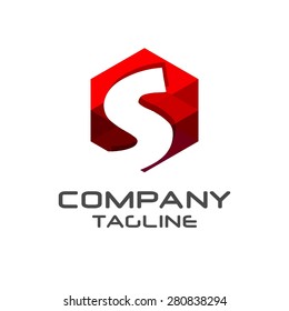 S Letter Logo Icon Mosaic Pattern Design template Element - Creative Shape Polygonal logo design - Vector illustration