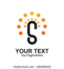 S letter logo icon template. Symbol S logotype style vector for company name brand. Isolated on white background.