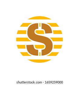 Ilustración vectorial del icono del logotipo de la letra S