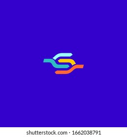 s letter logo initial arrow design direction