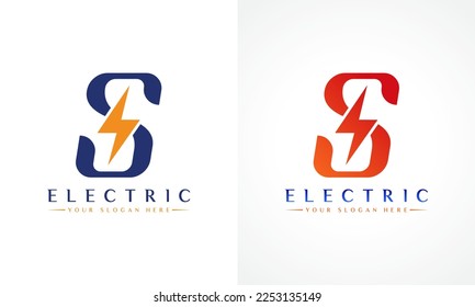 Logotipo De Letra S Con Diseño De Vector De Tornillos De Truco Lightning. Ilustración del vector del logotipo S de la letra del tornillo eléctrico.