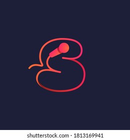 S letter logo made of mike cable. This icon can be used for a music company advertising, neon sign, karaoke identity, etc.