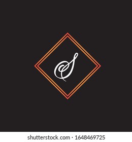 S letter logo monogram design with vector