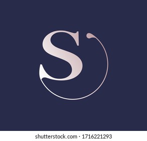 S Letter Logo Monogram Design Element. Luxury Premium Trademark Alphabet Elegant initial S. 