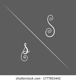 S-Brief-Logo-Monogramm-Design mit kleinem Buchstaben und Großbuchstaben