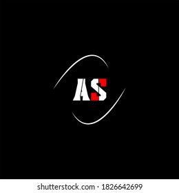 A S letter logo monogram design on black color background