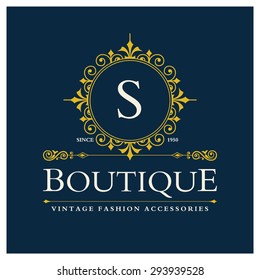 s Letter logo, Monogram design elements, line art logo design. Beautiful Boutique Logo Designs, Business sign, Restaurant, Royalty, Cafe, Hotel, Heraldic, Jewelry, Fashion, Wine. Vector illustration