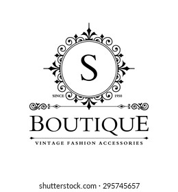 S Letter logo, Monogram design elements, line art logo design. Beautiful Boutique Logo Designs, Business sign, Restaurant, Royalty, Cafe, Hotel, Heraldic, Jewelry, Fashion, Wine. Vector illustration