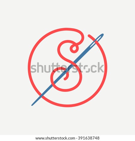 s letter logo needle