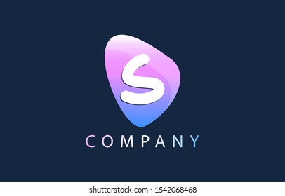 S Letter Logo. Oval Shape Modern Design with Glossy Look
