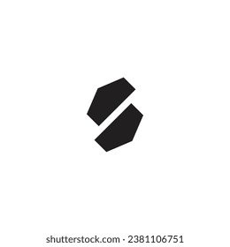 S letter logo with polygon style and transparent background