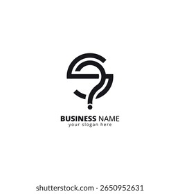 Logotipo de letra S con signo de interrogación. Icono de Curiosidad Creativa para Quiz, FAQ y Plataformas de Asistencia.