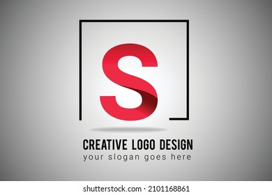 Logotipo de letra S en color degradado rojo Icono vector. Ilustración del logotipo de la carta creativa S.