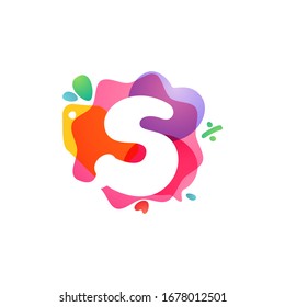 S letter logo with Sale icons. Overlapping watercolor negative space font. Perfect typeface for shop identity, best price print, super offer posters, etc.