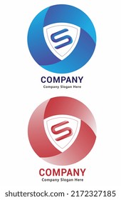 s letter logo secure shield  company logo s alphabet logo with security shield vector