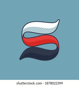S letter logo with shadow lines effect. Premium victorian script typeface for sport team identity, luxury headlines, university posters, premium diploma, etc.