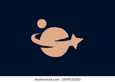 S letter logo in the shape of a planet and shooting star.