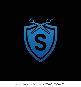 S letter Logo with Shield, S shield logo design template