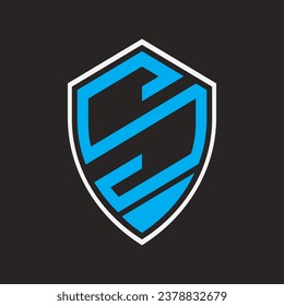 S letter logo in shield shape, vector design symbol template