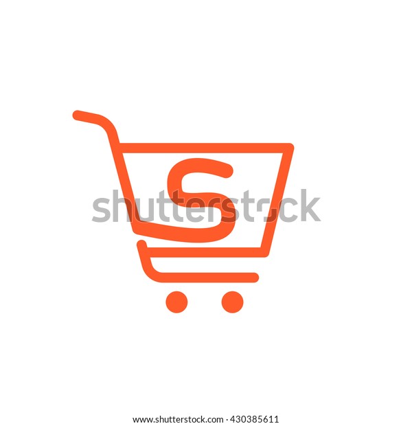 S letter\
logo with Shopping cart icon. Vector design element for sale tag,\
card, corporate identity, label or\
poster.