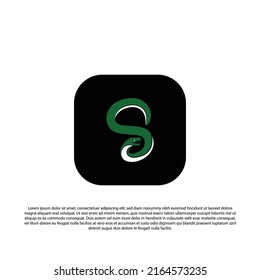 S letter logo, Snake game logo or illustration for game