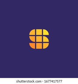 S letter logo with squares grid