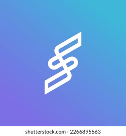 S Letter Logo Symbol Line Simple Minimal Modern Digital Startup Company Internet Technology